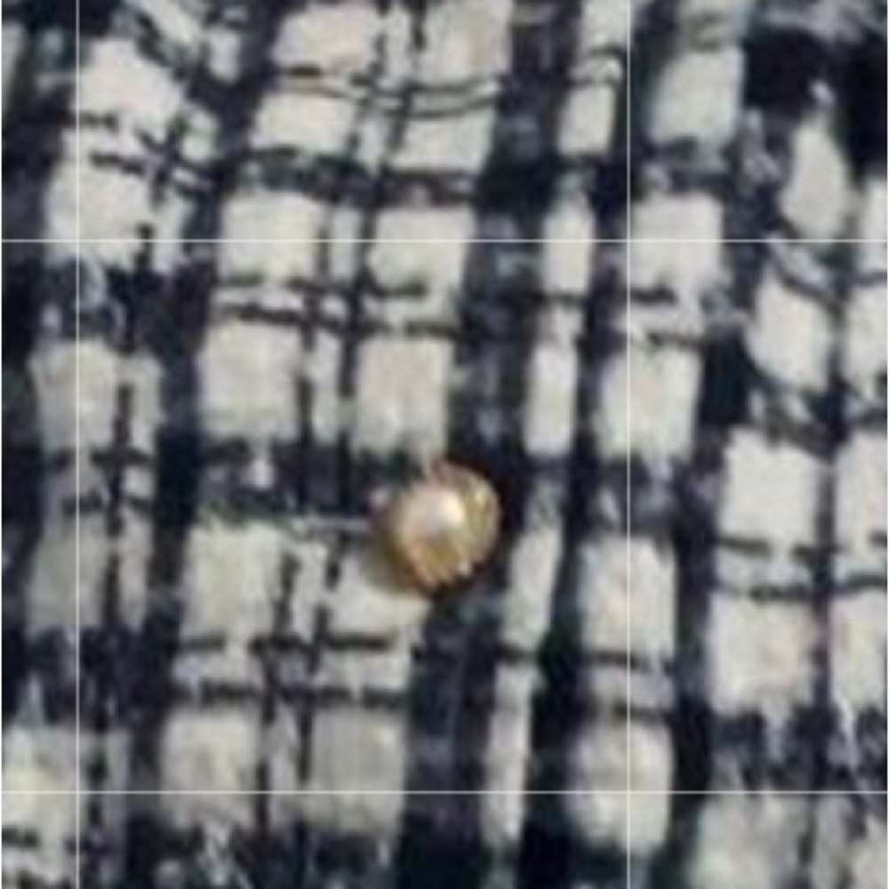 Umgee Shacket Jacket Plaid Black White Cozy Oversized Tweed Frayed Hem Womens 1X - Picture 5 of 12